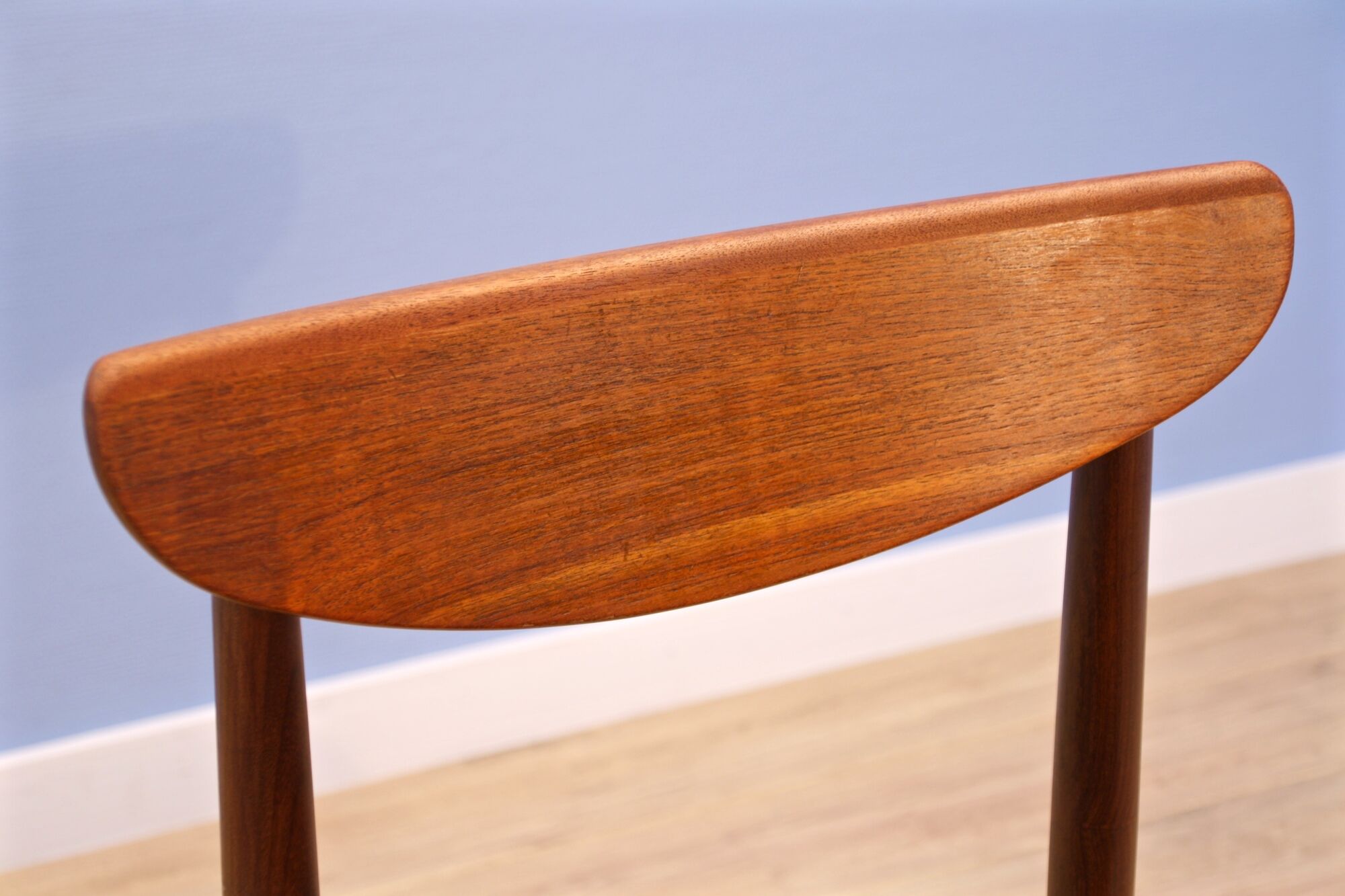 Danish dining chair in teak with new upholstery in black leatherette, 1960s