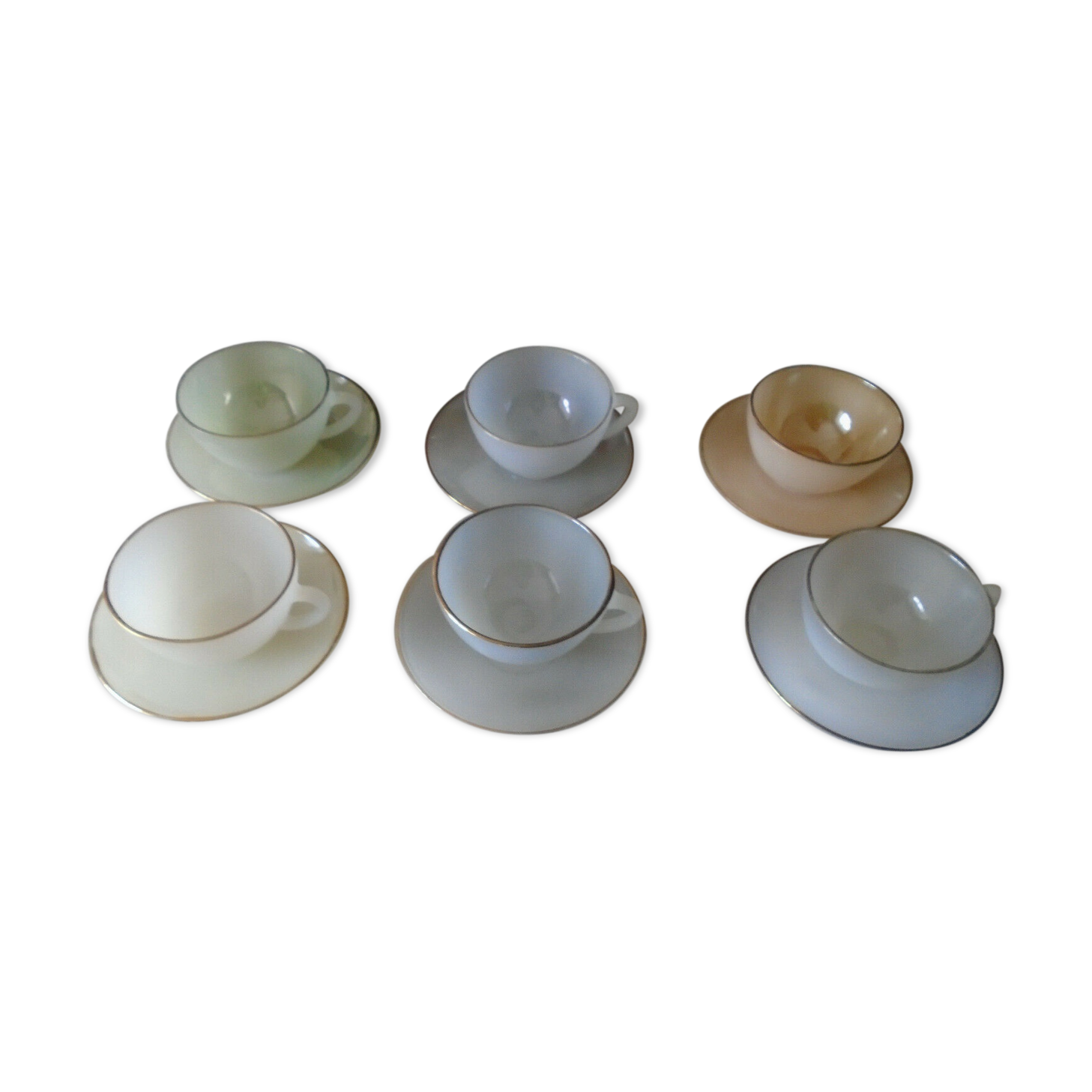 6 cups arcopal iridescent opalesquin harlequin