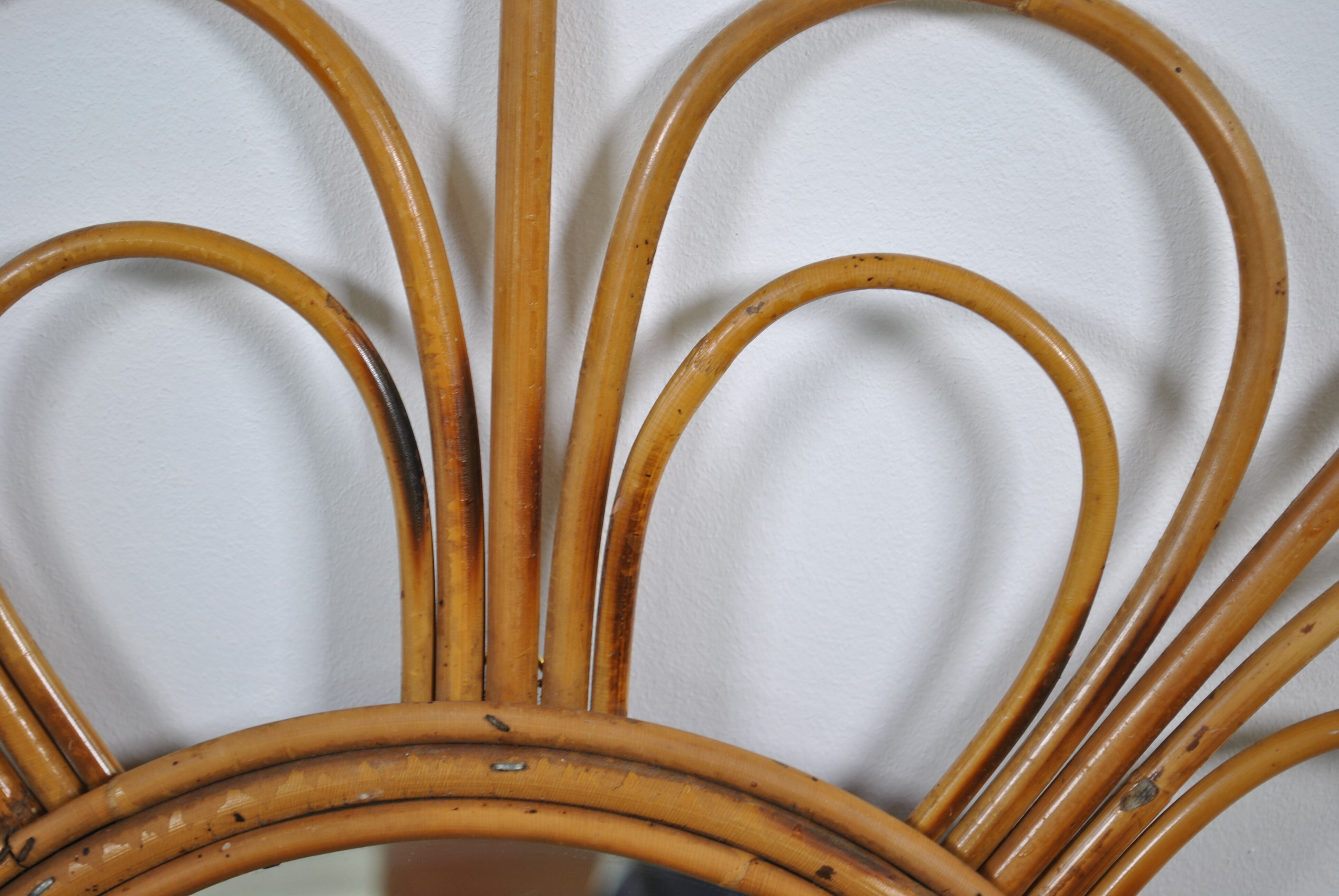 Rattan mirror 1960 58cm