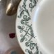 6 Longchamp ironstone dessert plates, Treviso pattern, green earthenware