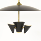 Pair of Italian chandeliers in brass and metal lacquered black