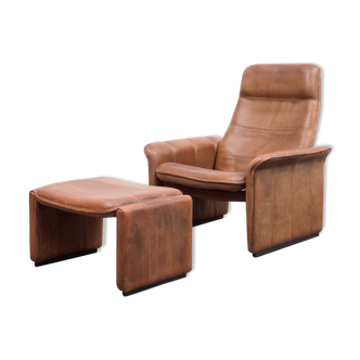 De Sede DS 50 lounge chair with footrest, leather