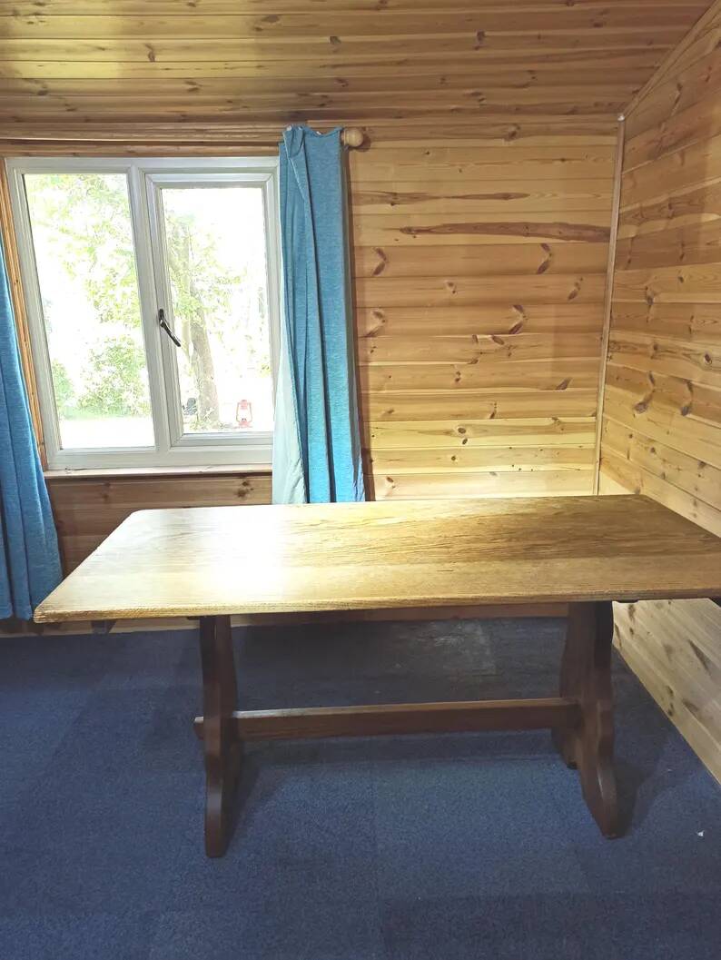 Vintage refectory table in solid oak