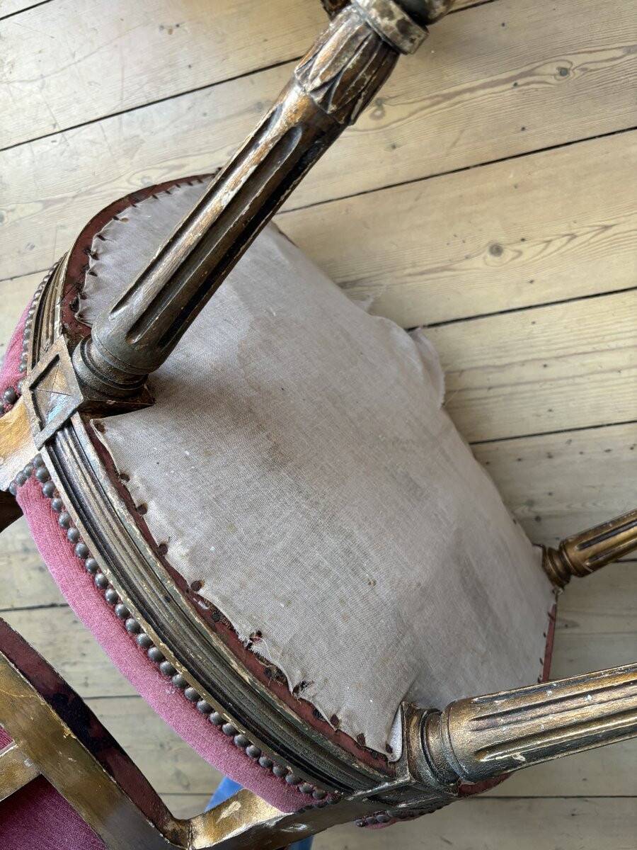 Paire de fauteuils médaillon Louis XVI