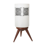 Mid-century sixties table lamp with opaline glass shade, France