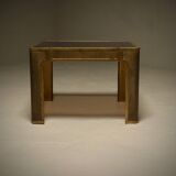 Brutalist Solid Cast Bronze Side Table by Peter Van Heeck Belgium 1970s