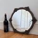 Vintage Italian Baroque Revival round wall mirror