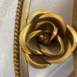 Golden mirror Holywood Regency in gilded metal