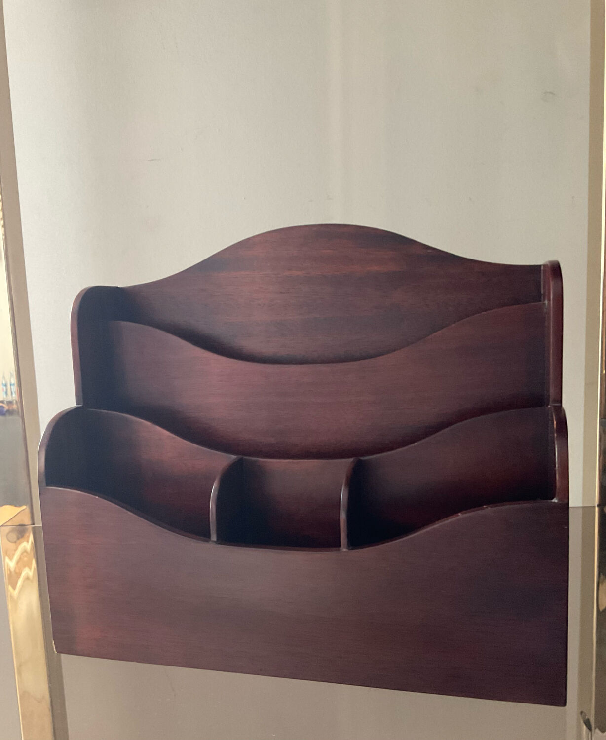 Vintage wooden sorter mail rack 70s