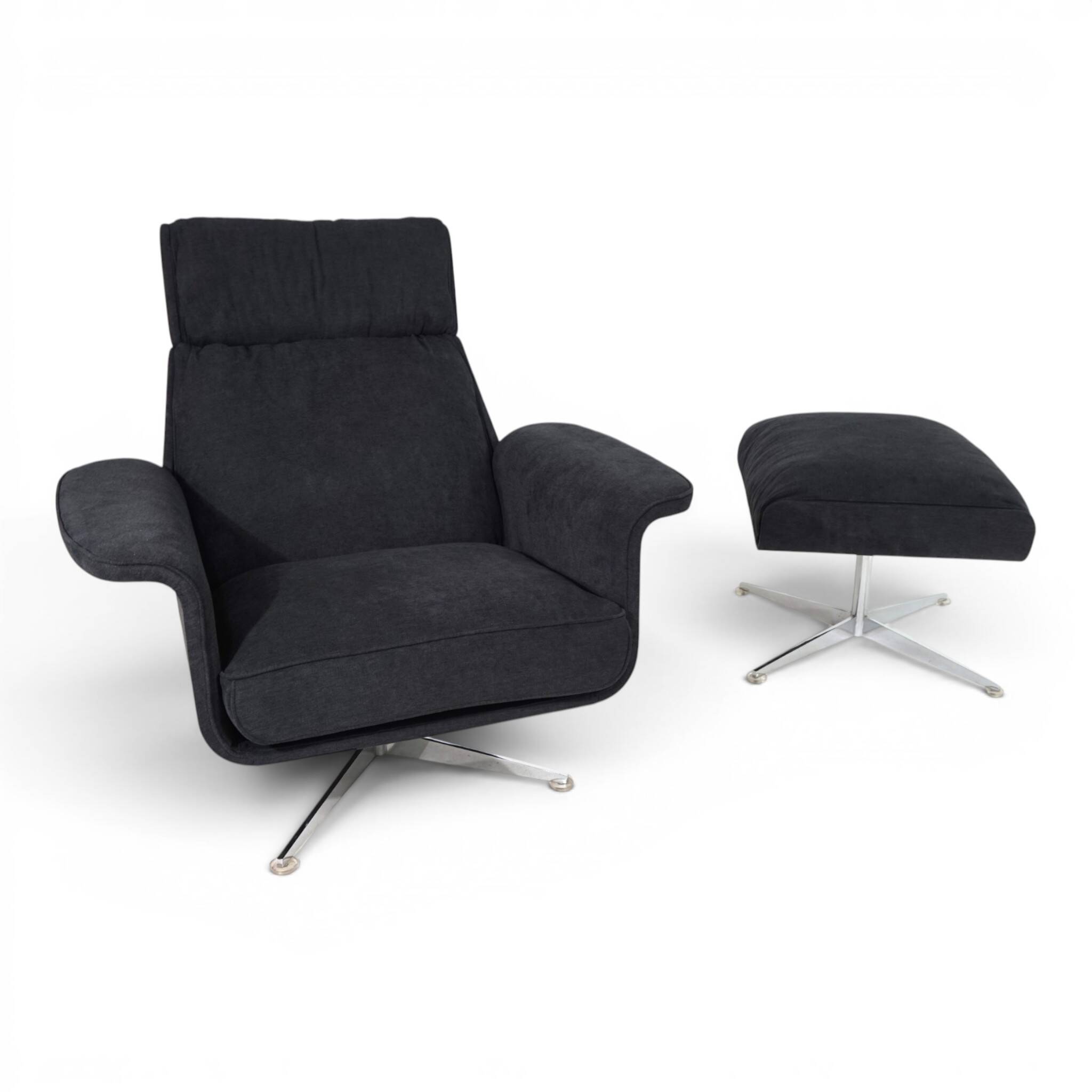 Kaufeld Siesta 62 lounge chair with ottoman by Jacques Brule, 1960