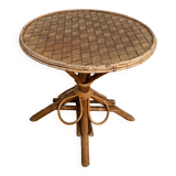Rattan pedestal table
