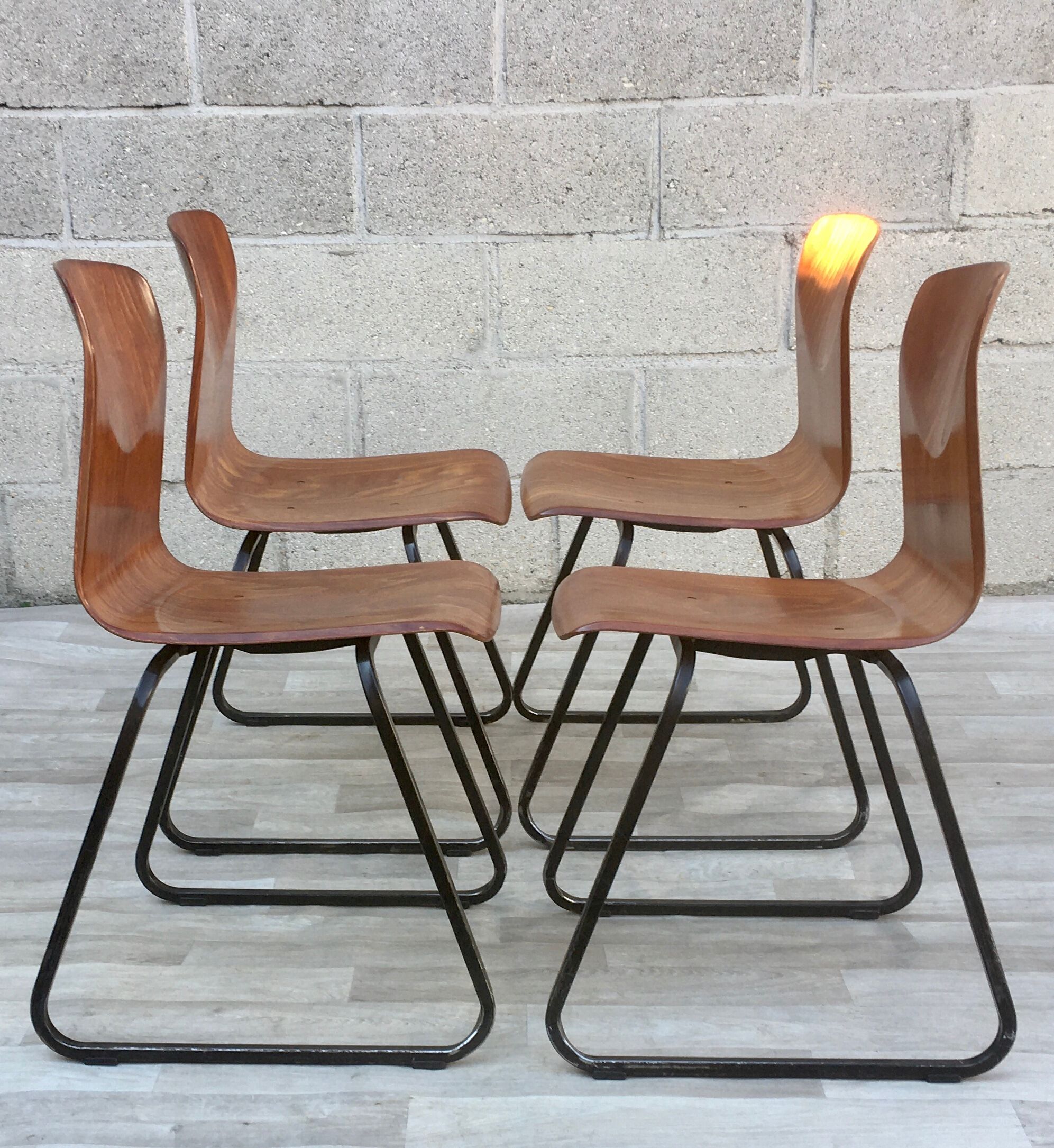 Set of 4 chairs Galvanitas S23 oak