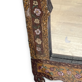 Orientalist mirror frame fixed under glass 25x58cm