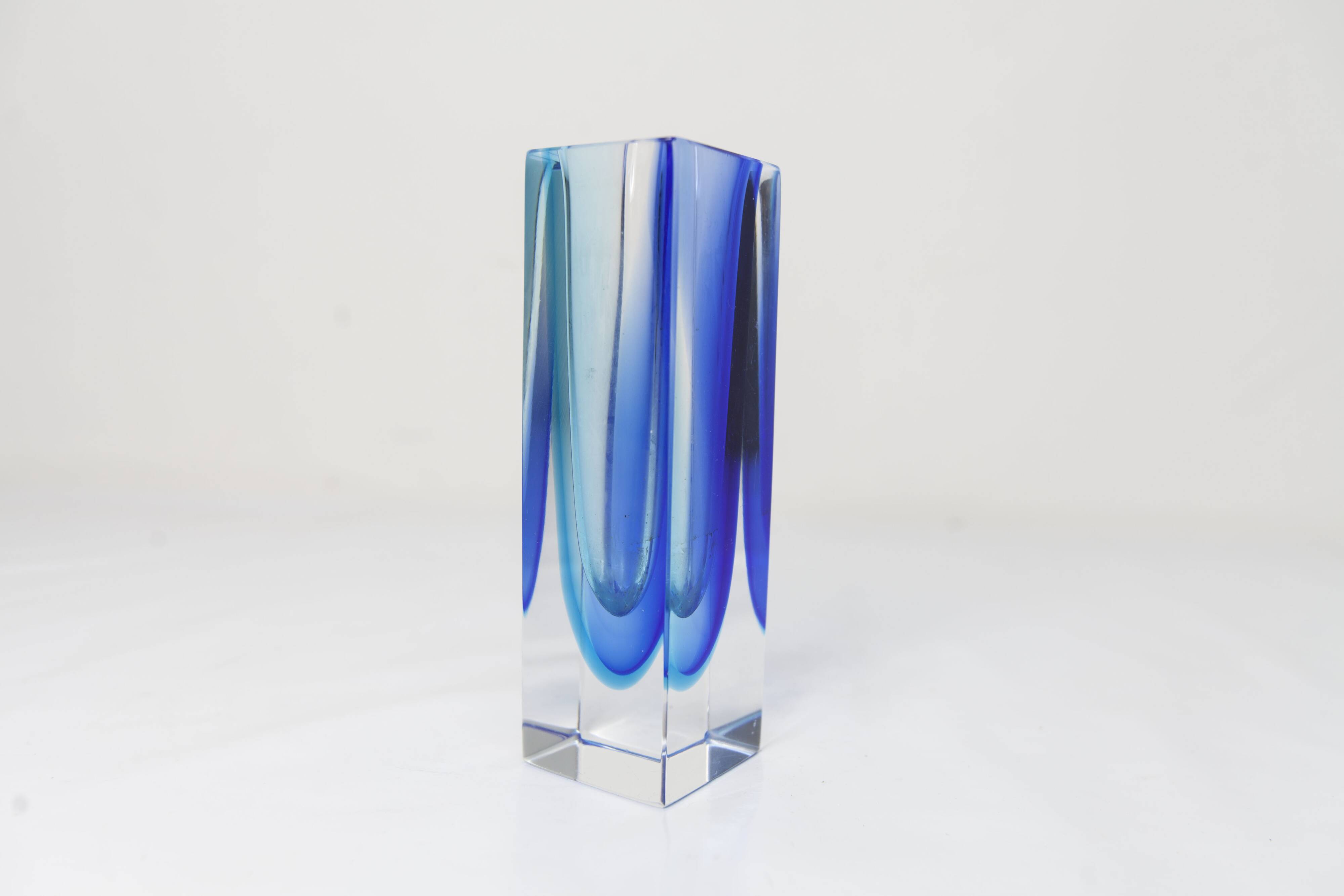 Sommerso Murano blue vase 1960