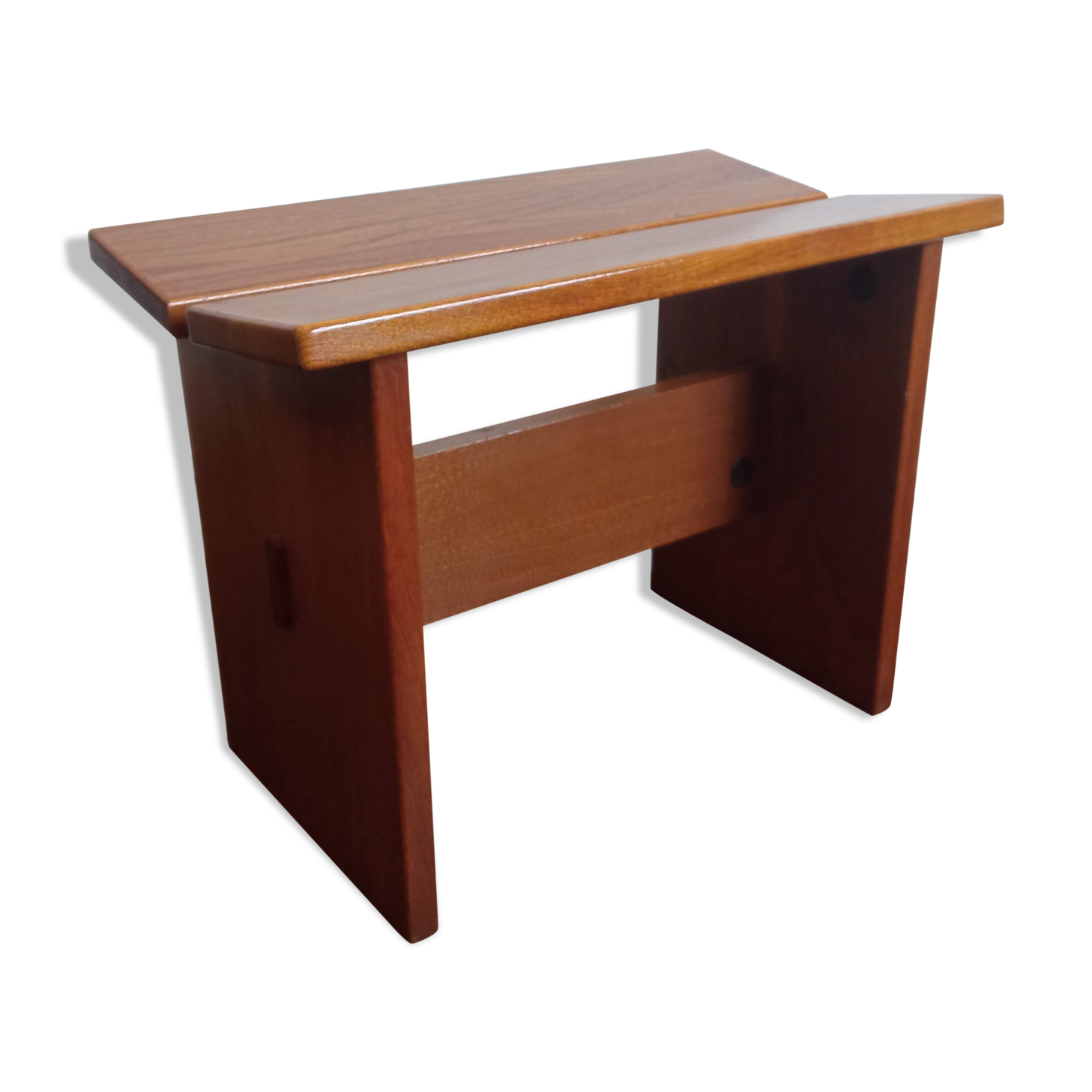 Gustave Gautier 1960 massive elm butterfly butterfly tabouret