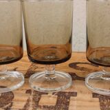 9 Luminarc amber glass wine glasses