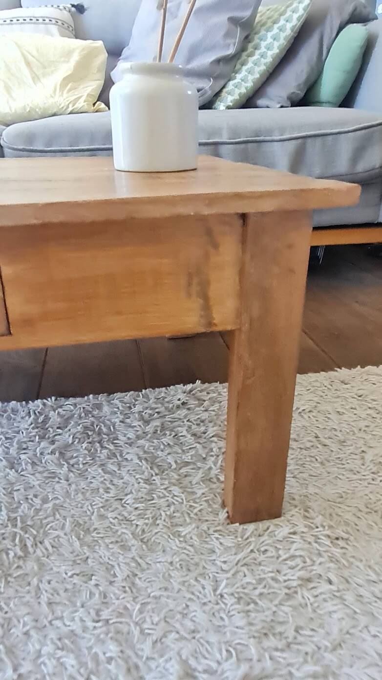 Vintage rectangular wooden coffee table