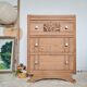 Art Deco chest of drawers curved legs raw wood
