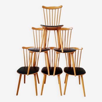 6 Sonata 842 chairs by Baumann, 1960