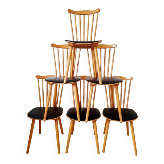 6 Sonata 842 chairs by Baumann, 1960