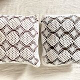 Vintage crochet square cushions