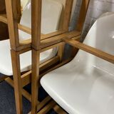 Ensemble de salle à manger rare avec table extensible, 5 chaises et deux tables d’appoint