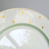 Round dish Gien with gold flowers