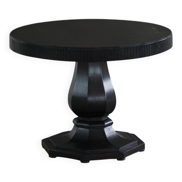Dining table / round console in Danish Art Deco style in blackened oak, early 20th century.