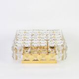 large flush-mounted chandelier in faceted crystal by Kinkeldey, Germany