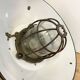 Black Enamel and Cast Iron Industrial Cage Pendant Light, 1950s