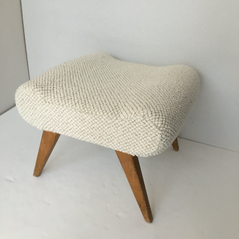 Vintage pouf white bouclette