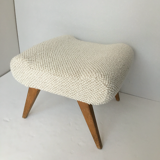 Vintage pouf white bouclette