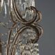 Antique gilded iron chandelier with 6 lights, Italy, early 20th century.