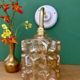 Vintage amber glass globe wall light