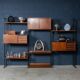 Vintage 20thc italian modular teak wall cabinet c.1960