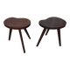 Pair of bedside table scandinavian tripod wood vintage #a240