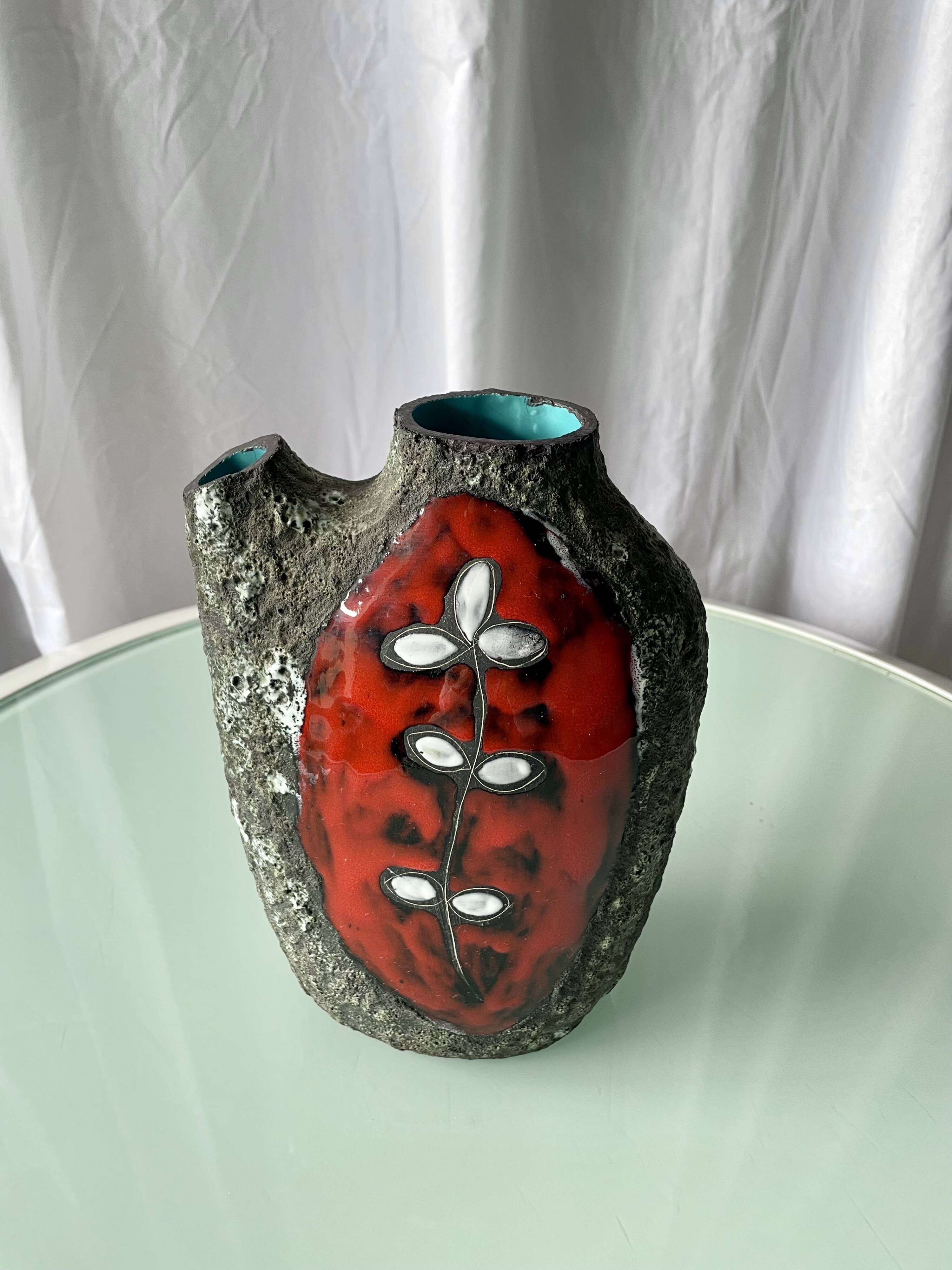 Mid Century Fat Lava 'Pugi' Vase