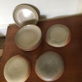 Vintage enamelled sandstone dessert plates