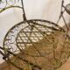 Paire de chaises hautes pliantes en fer forgé – Patine ocre – Style Ja