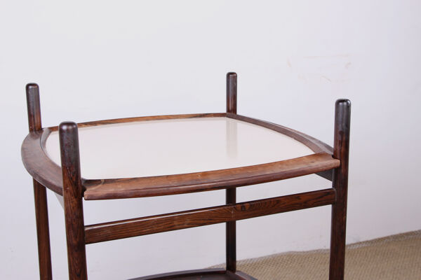 Desserte Brésilienne, 2 plateaux réversibles Palissandre et Formica, Cantù Móveis pour Interiores.