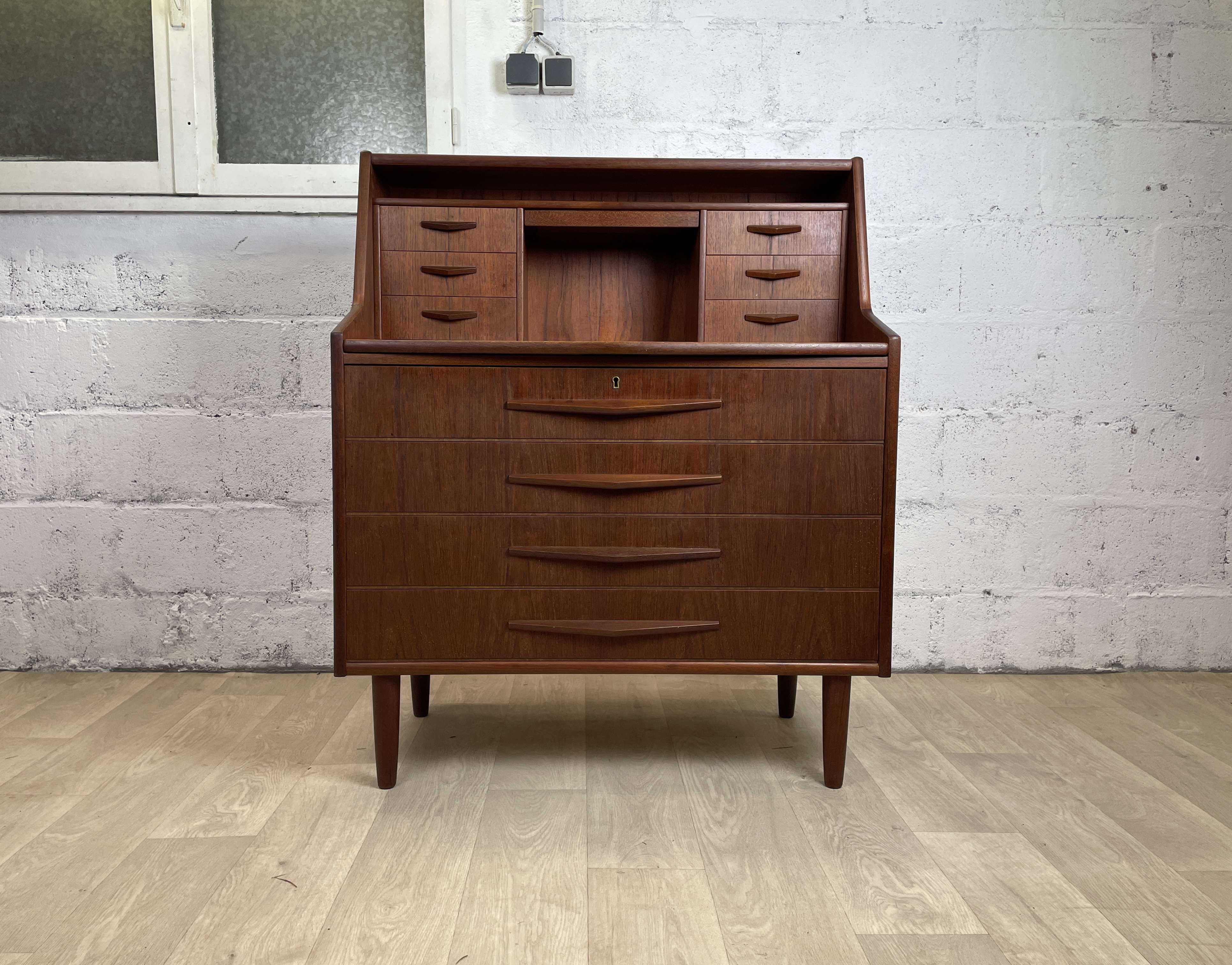 Vintage Scandinavian teak secretary, 60s