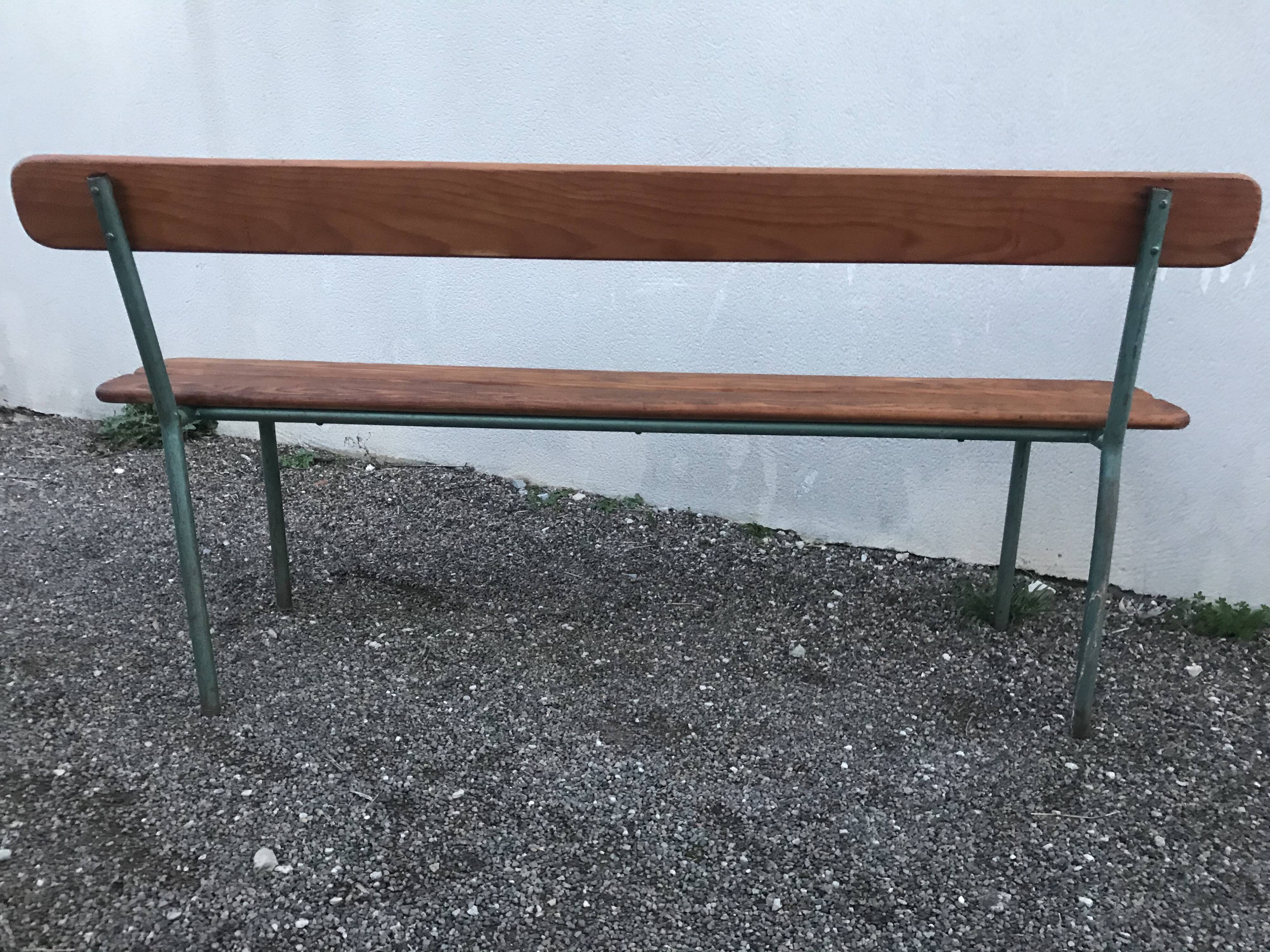School bench with folder