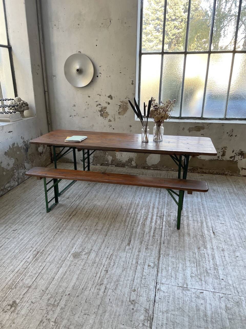 Guinguette table and its 2 benches