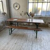 Guinguette table and its 2 benches