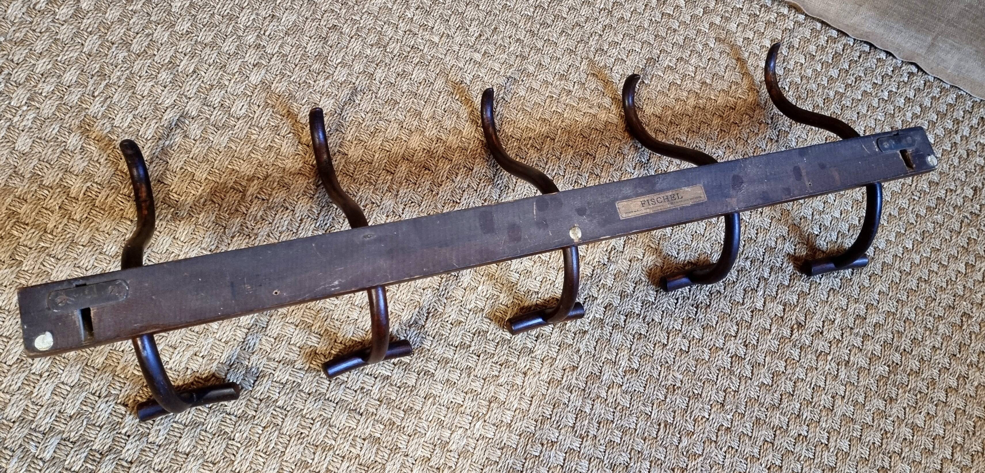 Fischel 5-hook bistro wall coat rack from the 20s