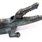 Vintage Brass Crocodile Nutcracker