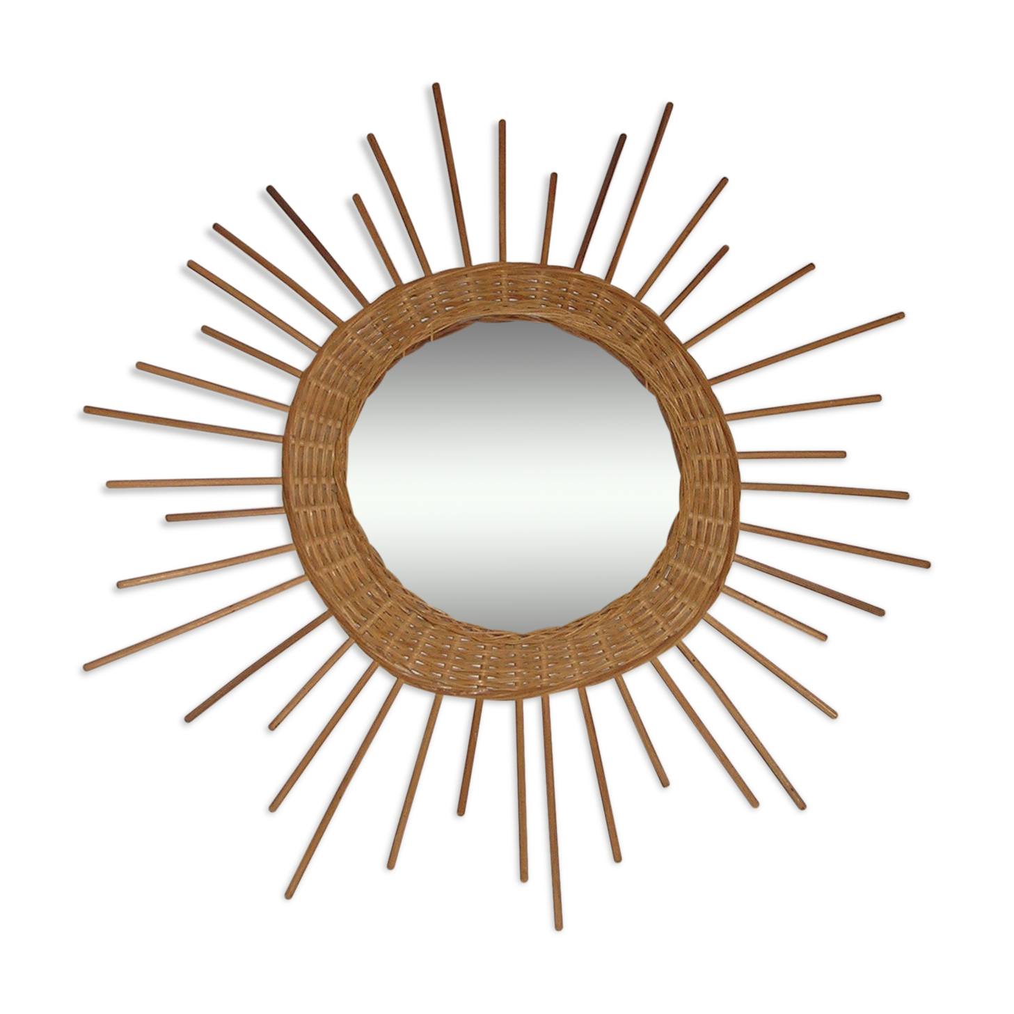 Mirror Sun 70s Wicker 65cm