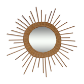 Miroir soleil en osier années 70 65cm