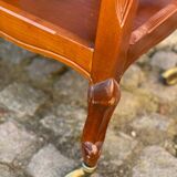 Louis XV solid wood serving trolley with bottle rack and drawer