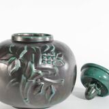 Large Art Deco Green Lidded Jar by Anna-Lisa Thomson for Upsala-Ekeby, 1930's